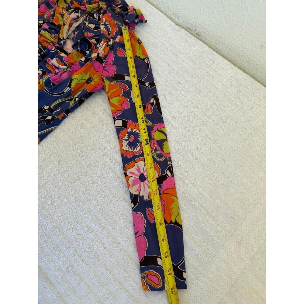 Patricia Fair XS Blue Floral Ruffle V neck Maxi Dress Long Sleeve - Picture 16 of 16